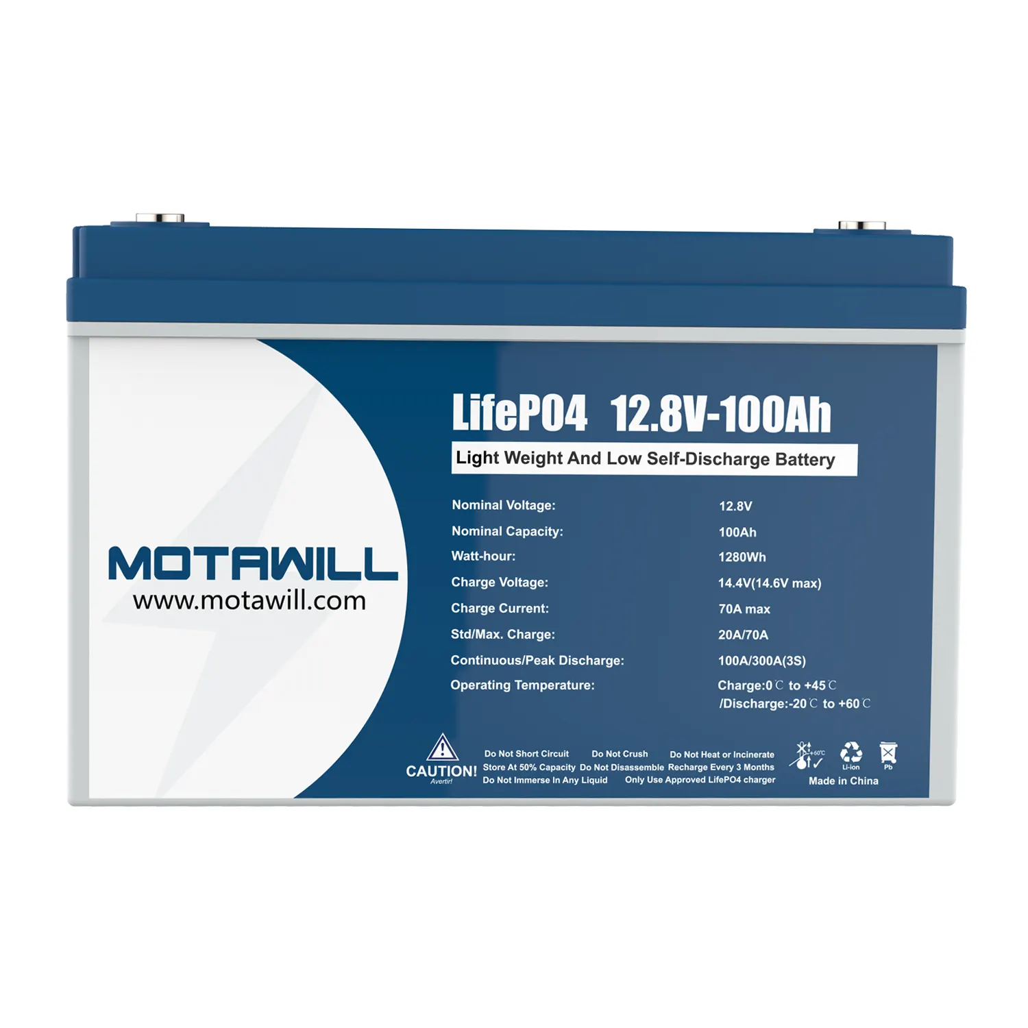 12V 100Ah Deep Cycle Lithium Battery For Boat Motawill Inverter Store